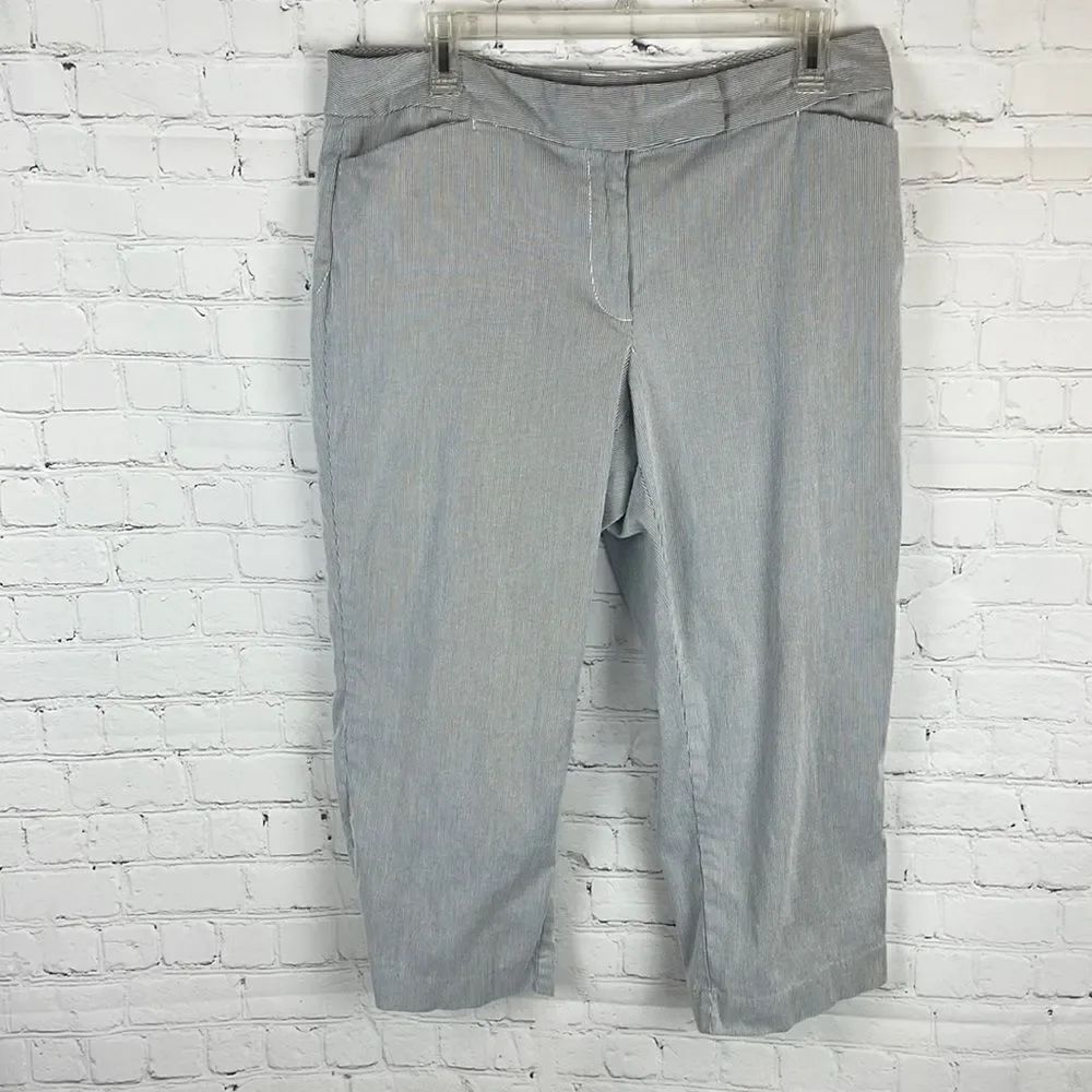 Ann Taylor Seersucker Capris Curvy 12